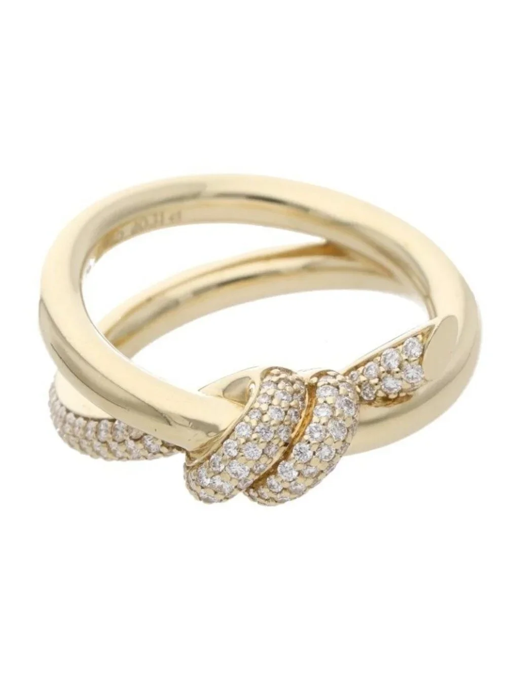 Tiffany & Co Knot 18k Yellow Gold Double Raw Diamond Ring
